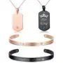 Jstyle 4Pcs Couple Necklace Bracelets Matching Set for Women Men Crown Dog Tag Pendant Love Necklace His & Hers Cuff Bracelets Couple Gift Jstyle 4Pcs Couple Necklace Bracelets Matching Set for Women Men Crown Dog Tag Pendant Love Necklace His & Hers Cuff Bracelets Couple Gift