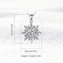 LOVEON Snowflake Necklace for Women Sterling Silver Pendant with Cubic Zirconia Christmas Birthday Gifts Jewelry for Girls Friend Her, 18 Inches