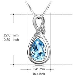 AOBOCO Sterling Silver Infinity Teardrop Necklace Embellished with Crystals from Austria, Classic Christmas Anniversary Birthday Wedding Gifts Ideas for Her, Fine Jewelry Gifts for Women