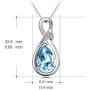 AOBOCO Sterling Silver Infinity Teardrop Necklace Embellished with Crystals from Austria, Classic Christmas Anniversary Birthday Wedding Gifts Ideas for Her, Fine Jewelry Gifts for Women