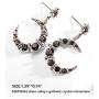 Folomie Fashion Elegant Black Star Moon Glitter Silver Drop Dangle Earrings Jewelry For Womens Girls Friends Christmas Birthday Gifts Wedding Party with nice box packed