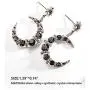 Folomie Fashion Elegant Black Star Moon Glitter Silver Drop Dangle Earrings Jewelry For Womens Girls Friends Christmas Birthday Gifts Wedding Party with nice box packed Folomie Fashion Elegant Black Star Moon Glitter Silver Drop Dangle Earrings Jewelry For Womens Girls Friends Christmas Birthday Gifts Wedding Party with nice box packed