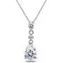 Sterling Silver Teardrop Dangling Drop Pendant Necklace Made with Swarovski Zirconia