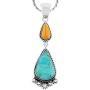 Turquoise Necklace 925 Sterling Silver & Genuine Turquoise Pendant with 20'' Chain