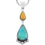Turquoise Necklace 925 Sterling Silver & Genuine Turquoise Pendant with 20'' Chain Turquoise Necklace 925 Sterling Silver & Genuine Turquoise Pendant with 20'' Chain