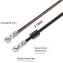 FIBO STEEL 2 Pcs 2.5MM Leather Chain Necklace for Men Women Braided Necklace Chain,16-30 inches