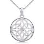 925 Sterling Silver Good Luck Irish Celtic Knot Round Pendant Necklaces for Women Girls, Box Chain 18''