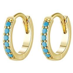 Kyerlyn Tiny Drop Ball Hoop Earrings 14K Gold Plated Star CZ Cone Dangle Earrings for Women Cross Pendant Huggie Sleeper Earrings