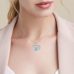 Distance I Love You to The Moon and Back Necklace 925 Sterling Silver Heart Pendants Jewelry for Women Mother Wife Girlfriend with Jewelry Gift Box