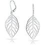 Boho Open Filigree Leaf Feather Dangle Drop Lever Back Earrings For Women Teen 925 Sterling Silver