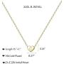 Tiny Gold Initial Necklaces - 14K Gold Filled Letter Heart Necklace, Gift for Women Girls
