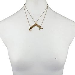 Lux Accessories Partners in Crime Handcuff Hand Cuff Gun BFF Best Friends Forever Matching Necklace Set
