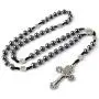 HanlinCC 8mm Hematite Rosary Black Stone Beads with 4mm Stainless Steel Beads and St.Benedict Metal Beads Rosary Necklace with Medal & Cross for Men and Womens HanlinCC 8mm Hematite Rosary Black Stone Beads with 4mm Stainless Steel Beads and St.Benedict Metal Beads Rosary Necklace with Medal & Cross for Men and Womens