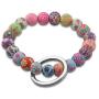 WUSUANED Wrist Keychain Bracelet Multicolor Bracelet Elastic Functional Jewelry Gift for Women