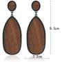 4Pairs Wood Dangle Earrings Ethnic Big Oval Geometric Wood Drop Earrings Bohemia Vintage Retro Wooden Statement Earrings for Women Girl Party Jewelry