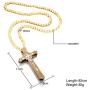 Mealguet Jewelry Wooden Large Big Wood Bead Religious Catholic Crucifix Rosary Cross Pendant Necklace for Men,First Communion Gift Inspirational Cross for Prayer