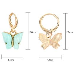 Sntieecr 12 Pairs Butterfly Earrings for Women, Acrylic Colored Butterfly Drop Earrings Butterfly Hoop Dangle Earrings Women and Girls Fashion Jewelry Gift Set