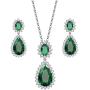 Lavencious Teardrop Dangle Necklace & Earring Sets for Women Trendy AAA Cubic Zirconia for Women