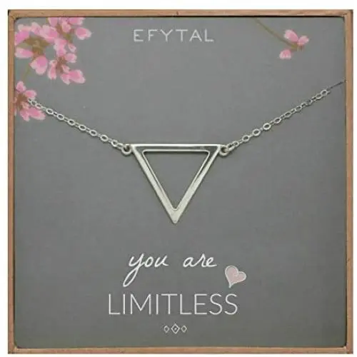EFYTAL Inspirational Gifts for Women, Sterling Silver Triangle Necklace, Graduation Jewelry Gift for New Grad EFYTAL Inspirational Gifts for Women, Sterling Silver Triangle Necklace, Graduation Jewelry Gift for New Grad