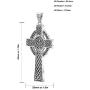 US Jewels New 925 Sterling Silver Irish Celtic Knot Cross Religious Pendant, 43mm