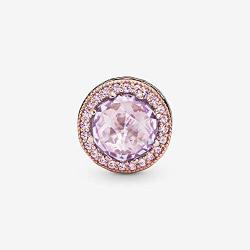 Sparkling Lavender Charm with Rose Gold-plated