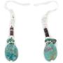 $120 Retail Tag Authentic Made by Charlene Little Navajo Silver Hooks Dangle Natural Turquoise Native American Earrings