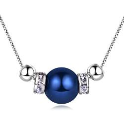 925 Sterling Silver Necklace Birthday Gift for Women DIY Birthstone Pearl Pendant Necklace Valentines Day for Mom Grandmother Daughter