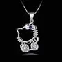 UUONLY Hello Kitty Necklace, Kitty Cat Necklace-Silver Plated Cat Pendant Necklace, Birthday Gift for Hello Kitty Fans,Women etc, 17.71''