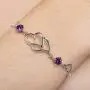 Nobranded SUNCHIO S925 Sterling Silver Bracelet for Women, 8-9 Inches Adjustable Infinite Charm Double Heart Wrist Chain,Gift for Women Anniversary