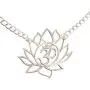 Happy Kisses Yoga Lotus Flower Necklace with OM Symbol – Cute Lotus Pendant Charm – with Empowering Message Card -Silver Plated Happy Kisses Yoga Lotus Flower Necklace with OM Symbol – Cute Lotus Pendant Charm – with Empowering Message Card -Silver Plated