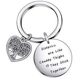 Funny Sister Keychain, Sibling Gifts, Cousin Bestie Keychain for Wedding Birthday Christmas Day Gift