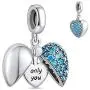 NINGAN “I Love You” Heart Pendant Love Charm 925 Sterling Silver Dangle Charms Compatible with Major European Bracelets & Necklaces