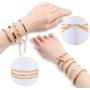 Hicarer 15 Pieces Women Chain Bracelets Set Adjustable Gold Cuban Snake Geometric Beaded Hip Hop Chunky Chain Link Bracelet for Women Girls Valentines Day Jewelry