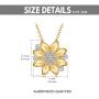 14K Real Gold Sunflower Necklace for Women, ''You Are My Sunshine'' Gold Moissanite Sunflower Pendant Anniversary Christmas Gift Jewelry for Her, Mom, Wife 16-18 inch