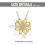 14K Real Gold Sunflower Necklace for Women, ''You Are My Sunshine'' Gold Moissanite Sunflower Pendant Anniversary Christmas Gift Jewelry for Her, Mom, Wife 16-18 inch