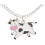 Happy Kisses Cow Necklace – “Jump Over The Moon!” Message Pendant – Cute Charm Gift for Any Women or Kid Who Loves Cows – Adjustable Chain Length