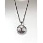 Men Women 925 Italy 14k White Gold Finish Iced Round Mexican Coin Centenario Mexicano Moneda 50 Pesos Ice Out Pendant Stainless Steel Real 2.5 mm Rope Chain Necklace, Mens Jewelry, Iced Pesos Coin Pendant, Chain Pendant Rope Necklace