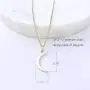 NECOCY 14K Gold Plated Dainty Star Moon Pendant Necklace Simple Half Moon Necklace Handmade Jewelry for Women NECOCY 14K Gold Plated Dainty Star Moon Pendant Necklace Simple Half Moon Necklace Handmade Jewelry for Women
