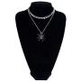 yiwushidaili Vintage Gothic Spider Earrings Necklace Set Punk Style Black Spider Insect Animal Chain Pendant Necklace Dangle Earrings Halloween Party Spider Jewelry for Men Women