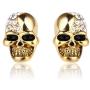 Stainless Steel Skull Studs Earrings Crystal Eye Skeleton Head Bone Stud Earrings for Men Women