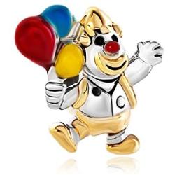 CharmSStory Silver Plated Happy Clown Charm Beads Charms for Bracelets