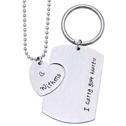 O.RIYA I Carry Your Heart with Me Stainless Steel Jewelry Necklace, Valentines Day Gifts for Him