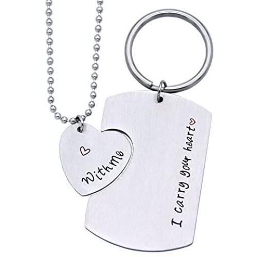 O.RIYA I Carry Your Heart with Me Stainless Steel Jewelry Necklace, Valentines Day Gifts for Him