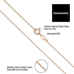 Kooljewelry Rose Gold Over Silver 1.2 mm Round Cable Chain Necklace (16, 18, 20, 22, 24 or 30 inch)