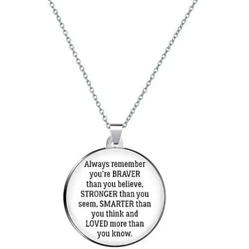Elegant Chef Inspirational Jewelry Necklace- Always Remember You are Braver Than You Believe- Gift for Men Women Elegant Chef Inspirational Jewelry Necklace- Always Remember You are Braver Than You Believe- Gift for Men Women