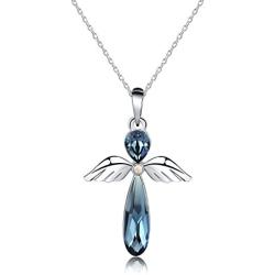 HERAYLI Guardian Angel Pendant Necklace for Women/Girls, Made with Swarovski Crystal Necklace Jewelry