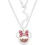 Disney Birthstone Women and Girls Jewelry Minnie Mouse Silver Plated Shaker Pendant Necklace, 18+2'' Extender