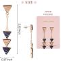BONALUNA Bohemian Wood And Marble Effect Triangle Drop Statement Earrings