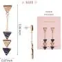 BONALUNA Bohemian Wood And Marble Effect Triangle Drop Statement Earrings BONALUNA Bohemian Wood And Marble Effect Triangle Drop Statement Earrings