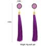 Zealmer Rose Flower Long Thread Tassel Drop Earrings for Women